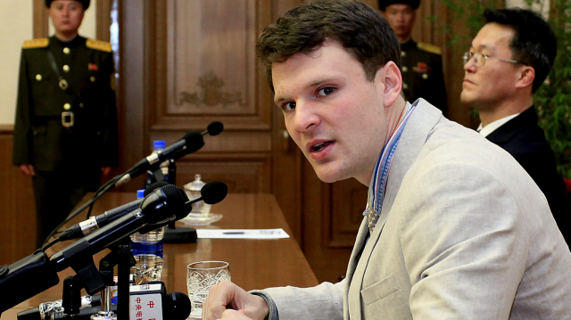 ▲北韓已釋放美國大學生瓦姆比爾（Otto Warmbier）。美國醫學中心指出，瓦姆比爾大片大腦組織壞死，呈現「植物人狀態」。（圖／達志影像／美聯社）