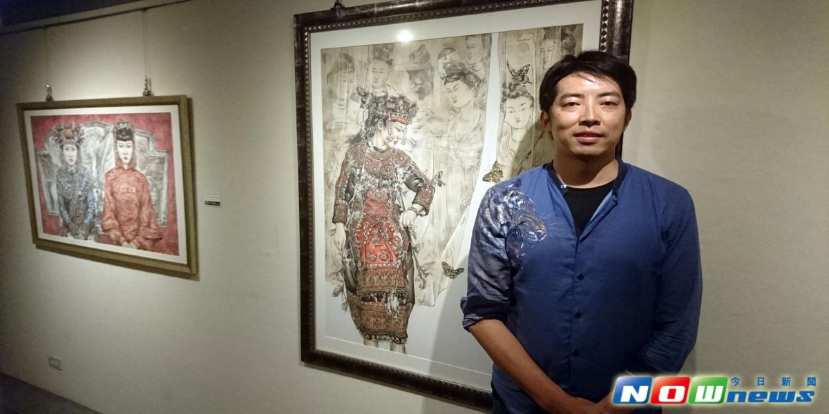 ▲黃中泰在每次部落經驗中，他所見、內心所感，將平淡無奇的畫紙，賦予其靈魂。（圖／台南市文化局提供，2017. 06. 18.）