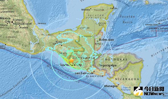▲6月14日淩晨1時29分，墨西哥西南太平洋沿岸的海底發生7級地震。（圖／翻攝自每日快報）