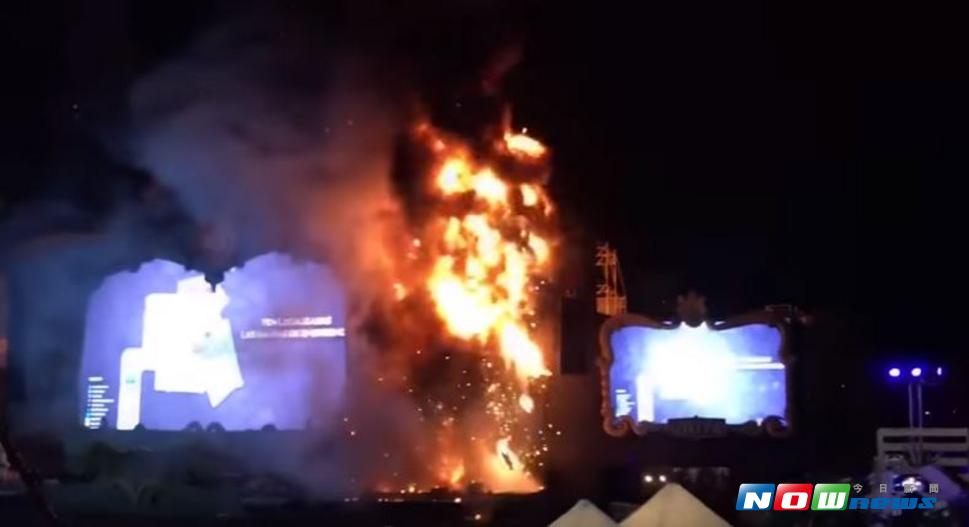 西班牙巴塞隆納舉行的知名電音節在當地時間29日晚間發生大火。（圖／國際中心翻攝）