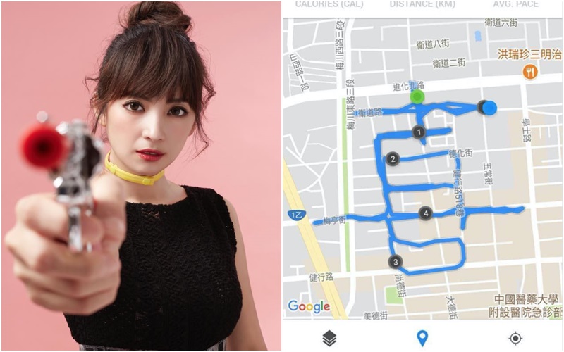 ▲「臭屁嬰仔」歐吉虎特地規畫跑步路線（右），向阿喜另類示愛。（圖／混血兒提供、翻攝自臉書，2017.07.29）