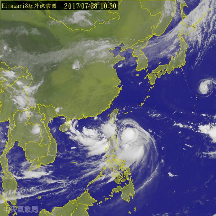 專家預估尼莎颱風登陸後可能引進西南氣流。（圖／翻攝自中央氣象局）