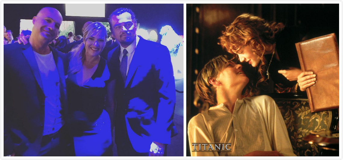 ▲《鐵達尼號》主角三人，比利贊恩（左起）、凱特溫絲蕾、李奧納多狄卡皮歐難得再聚首。（圖／翻攝自臉書、IG , 2017.07.27）