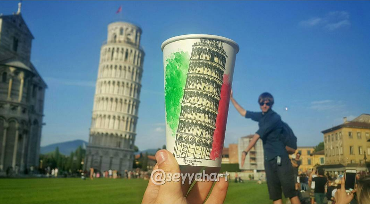 ▲比薩斜塔。（圖／翻攝自＠seyyahart IG）