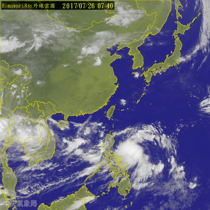 氣象局預估最快今（26）日菲律賓東方熱帶系統會發展成9號颱風尼莎。（圖／翻攝自氣象局）