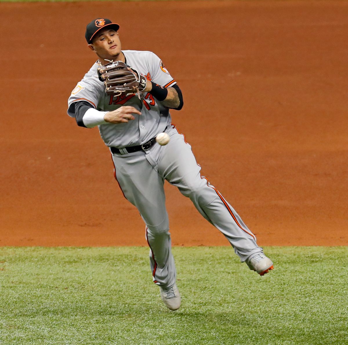 Manny Machado策動雙殺。（圖／美聯社／達志影像）