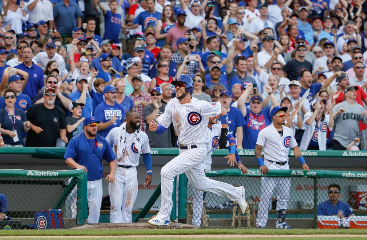 Kris Bryant狂奔回本壘。（圖／美聯社／達志影像）