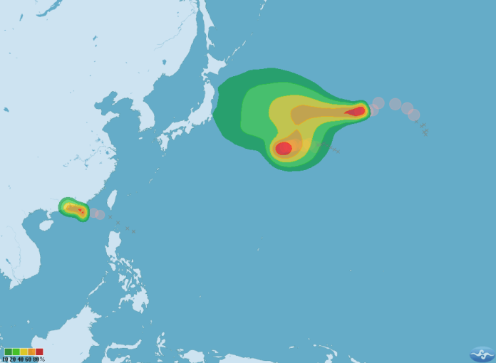 目前3個颱風對台都無影響。（圖／翻攝自氣象局）