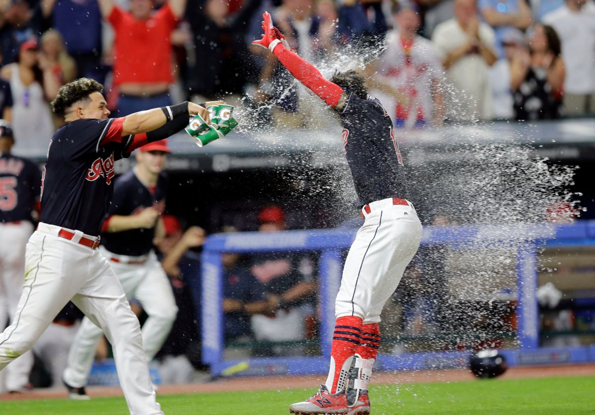 印地安人隊Lindor敲出生涯第一支再見全壘打（圖／美聯社／達志影像）