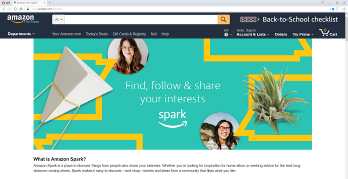 Amazon推出社群軟體Spark，用意可能在拓展電子商務商機（圖／翻攝自Amazon）