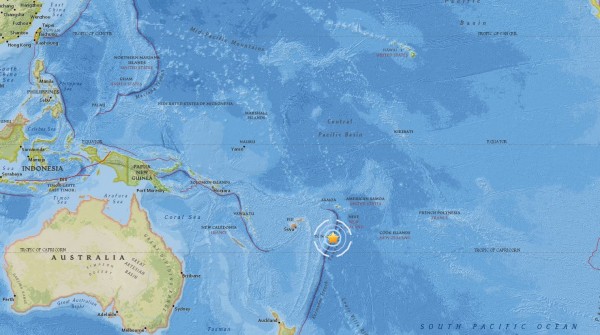 南太平洋島國東加王國外海17日發生海底強震，規模6.1。（圖／翻攝自USGS）