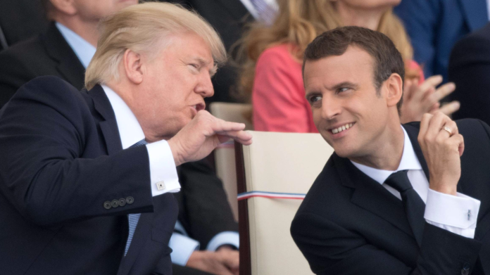 法國總統馬克宏16日透露，美國總統川普將試圖尋求重返《巴黎氣候協定》。（圖／達志影像／美聯社）