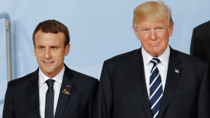 法國總統馬克宏表示，近日與美國總統川普對談後，川普可能回心轉意重返「巴黎氣候協定」。（圖／達志影像／美聯社）