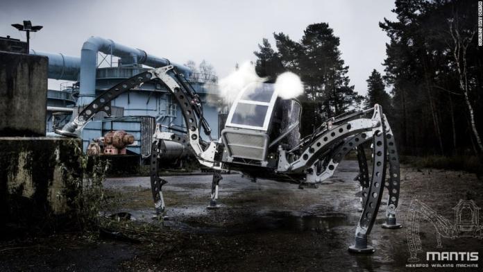 ▲「螳螂」是世界上最大六足機器人，高2.8公尺，重1.9噸。（圖／翻攝自CNN）