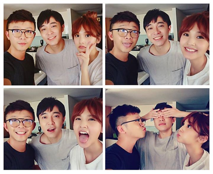 （青峰PO出與好友金勤（左）、楊丞琳四連拍。（右）圖／翻攝自臉書，2017.07.14）