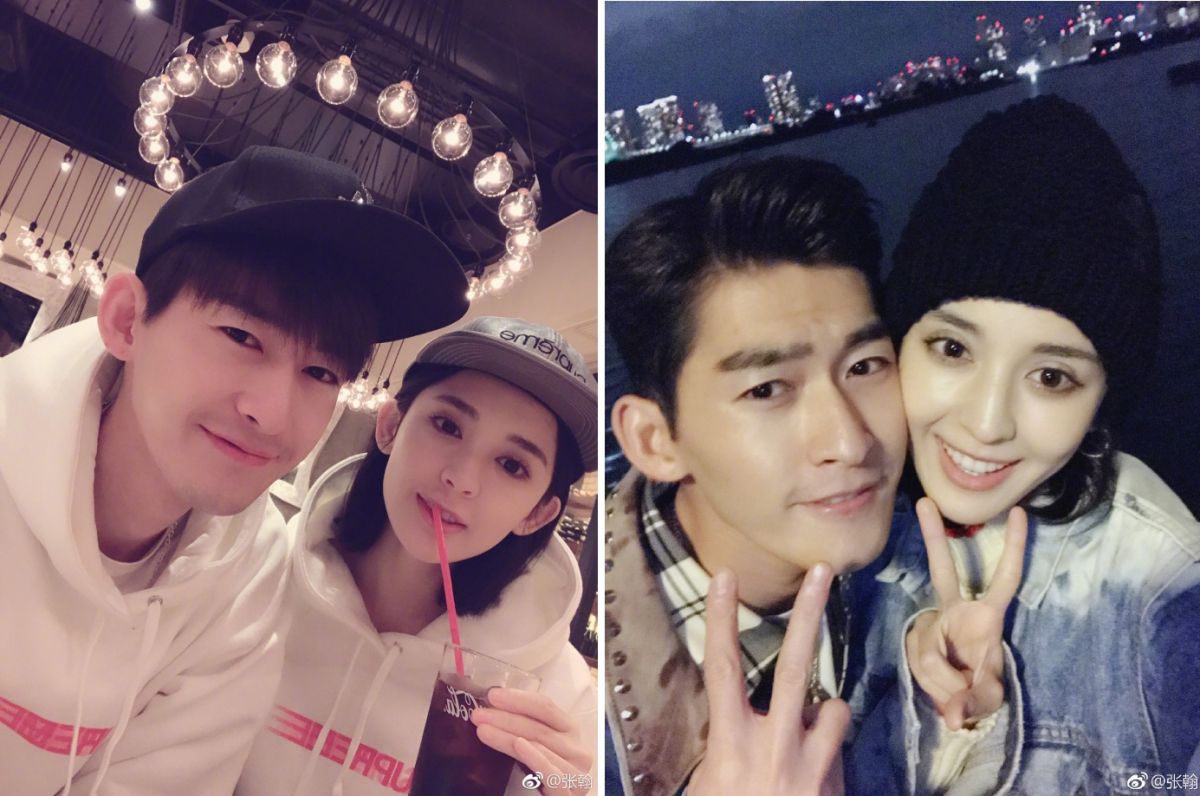 張翰、古力娜扎在2015年公開認愛，近日傳出已經結婚的消息，不過娜扎的工作室已經出面否認。（圖／翻攝自張翰微博 , 2017.07.14）