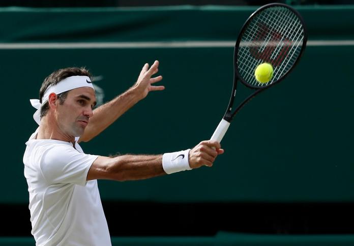 Roger Federer生涯第12度闖進溫網4強。（圖／美聯社／達志影像）