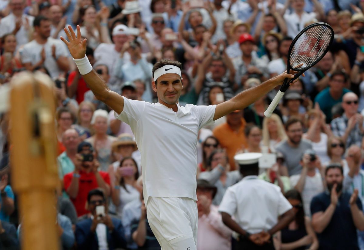 ▲Roger Federer生涯第15度闖進溫網8強。（圖／美聯社／達志影像）