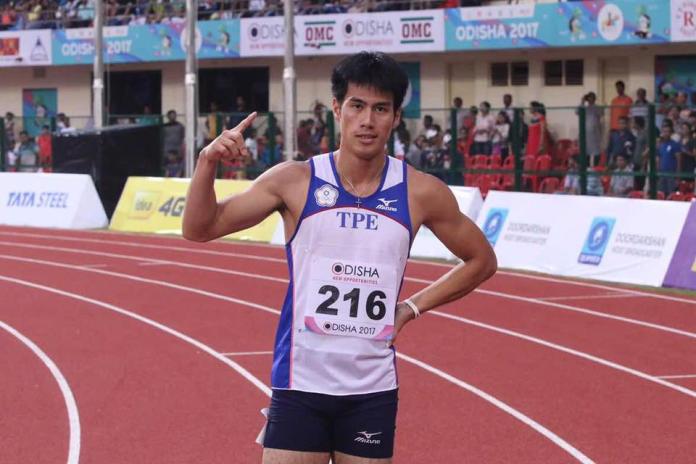 「台灣第一速」楊俊瀚成為台灣史上首位在亞錦賽短跑項目奪金的選手。（圖／田協提供）