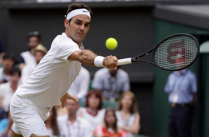 Roger Federer展現問鼎本屆溫網冠軍的強烈氣勢。（圖／美聯社／達志影像）
