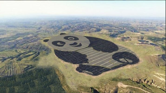 近日，世界上首座熊貓外型的太陽能發電站在中國大陸山西郊外落成！（圖／翻攝自imgur.com）