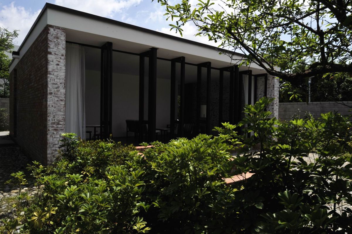 知名建築師王大閎興建的「建國南路自宅」，重現於台 北市立美術館旁的圓山美術公園內。 （圖／王大閎建築研究與保存學會提供）