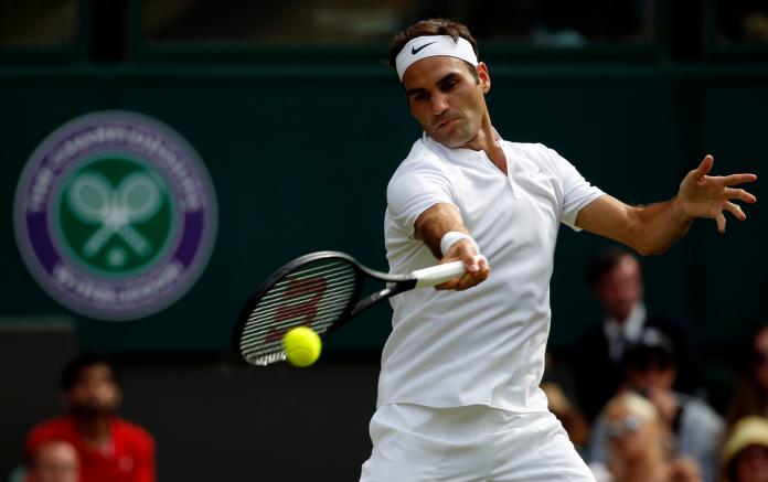 Roger Federer順利晉級溫布頓第二輪賽事。（圖／美聯社／達志影像）