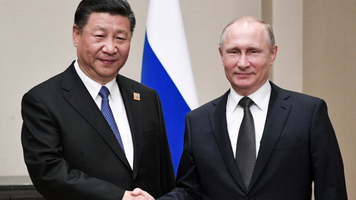 俄羅斯總統普亭會晤中國大陸國家主席習近平，2人均反對南韓部署薩德。（圖／達志影像／美聯社）