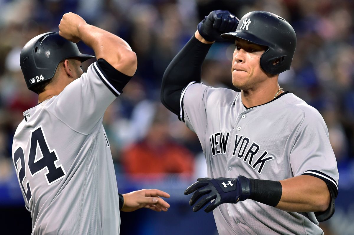 Aaron Judge\\(右\\)和Gary Sanchez\\(左\\)都將參加本屆全壘打大賽。（圖／美聯社／達志影像）