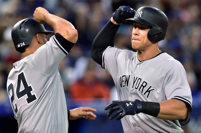 Aaron Judge\\(右\\)和Gary Sanchez\\(左\\)都將參加本屆全壘打大賽。（圖／美聯社／達志影像）