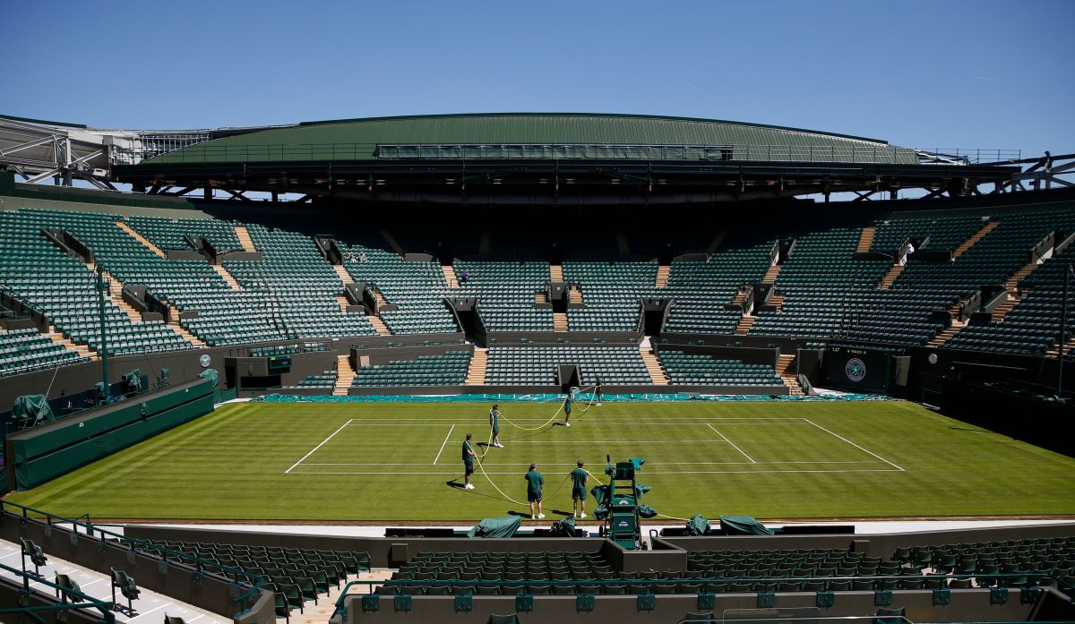 溫布頓球場是四大滿貫賽中唯一的草地賽。(圖／美聯社／達志影像)