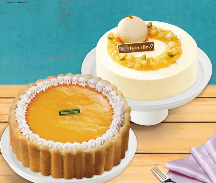 ▲丹堤咖啡父親節期間，首推典雅別緻青蘋果乳酪慕斯、去年熱賣的芒果夏洛特蛋糕，預購可享 88 折優惠。（圖／丹堤提供）