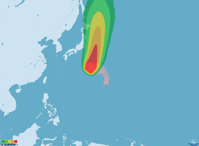 ▲位於呂宋島東方海面上的熱帶性低氣壓，有逐漸增強的趨勢，預計最快恐怕在今\\(31\\)日晚間就會形成颱風。（圖／翻攝自中央氣象局）
