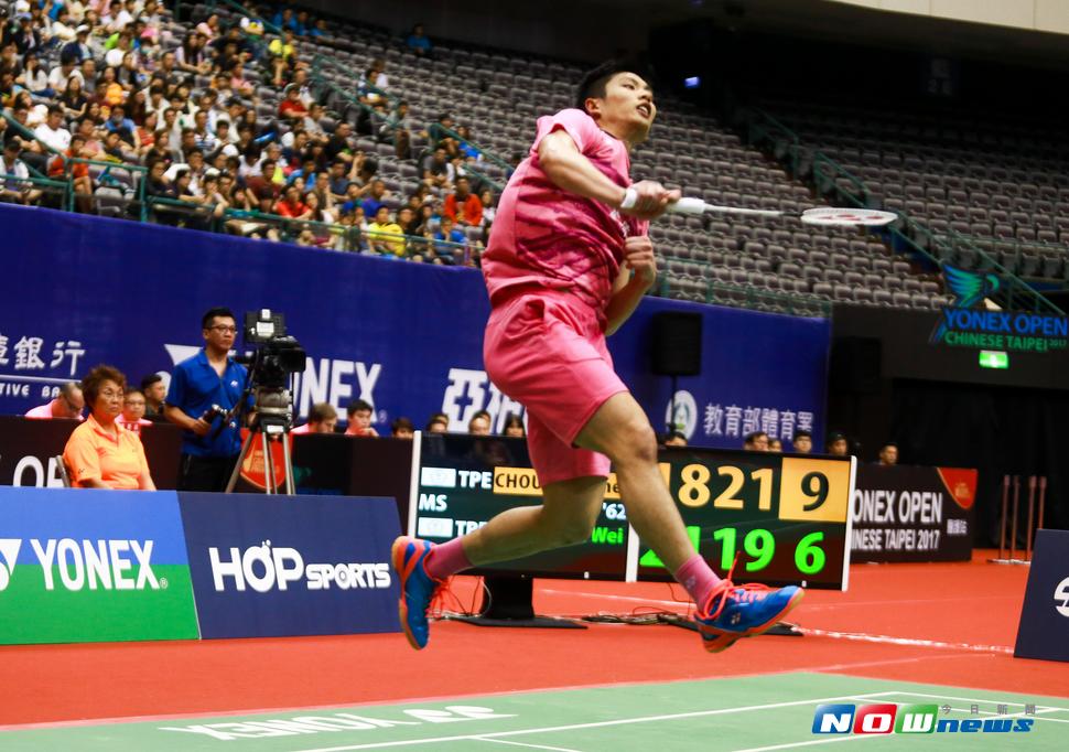 台北羽球公開賽，中華台北選手周天成。（圖／記者葉政勳攝 , 2017.07.02）