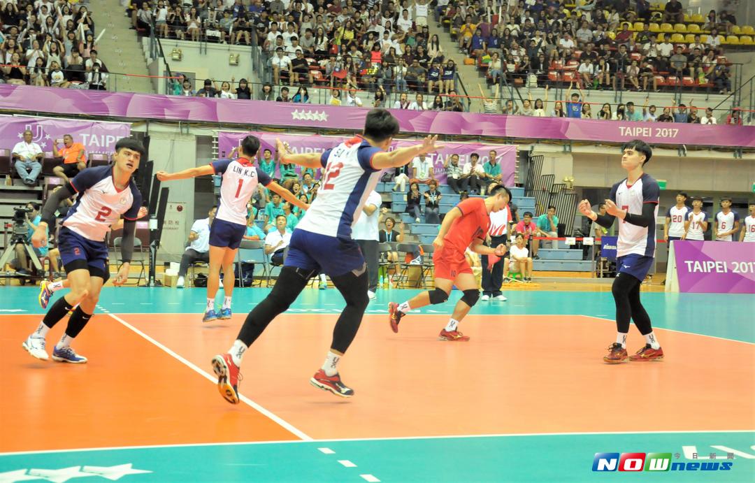 中華男排戰勝巴西隊。（圖／黃建霖攝）