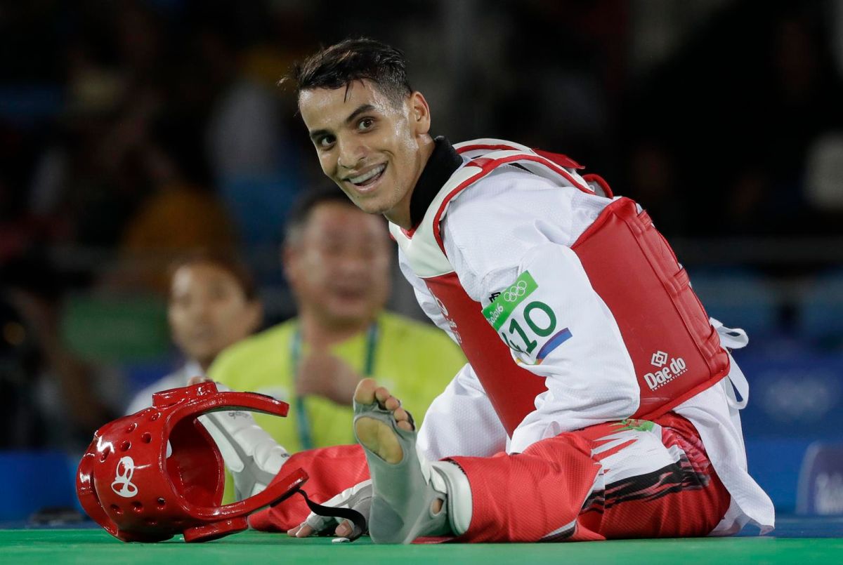 奧運金牌得主約旦Ahmad Abughaush在世大運四強戰意外敗給俄羅斯好手Boris Krasnov。（圖／美聯社／達志影像）
