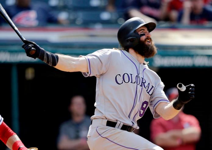 Charlie Blackmon（布雷克蒙）12局上半敲出逆轉陽春砲。（圖／美聯社／達志影像）