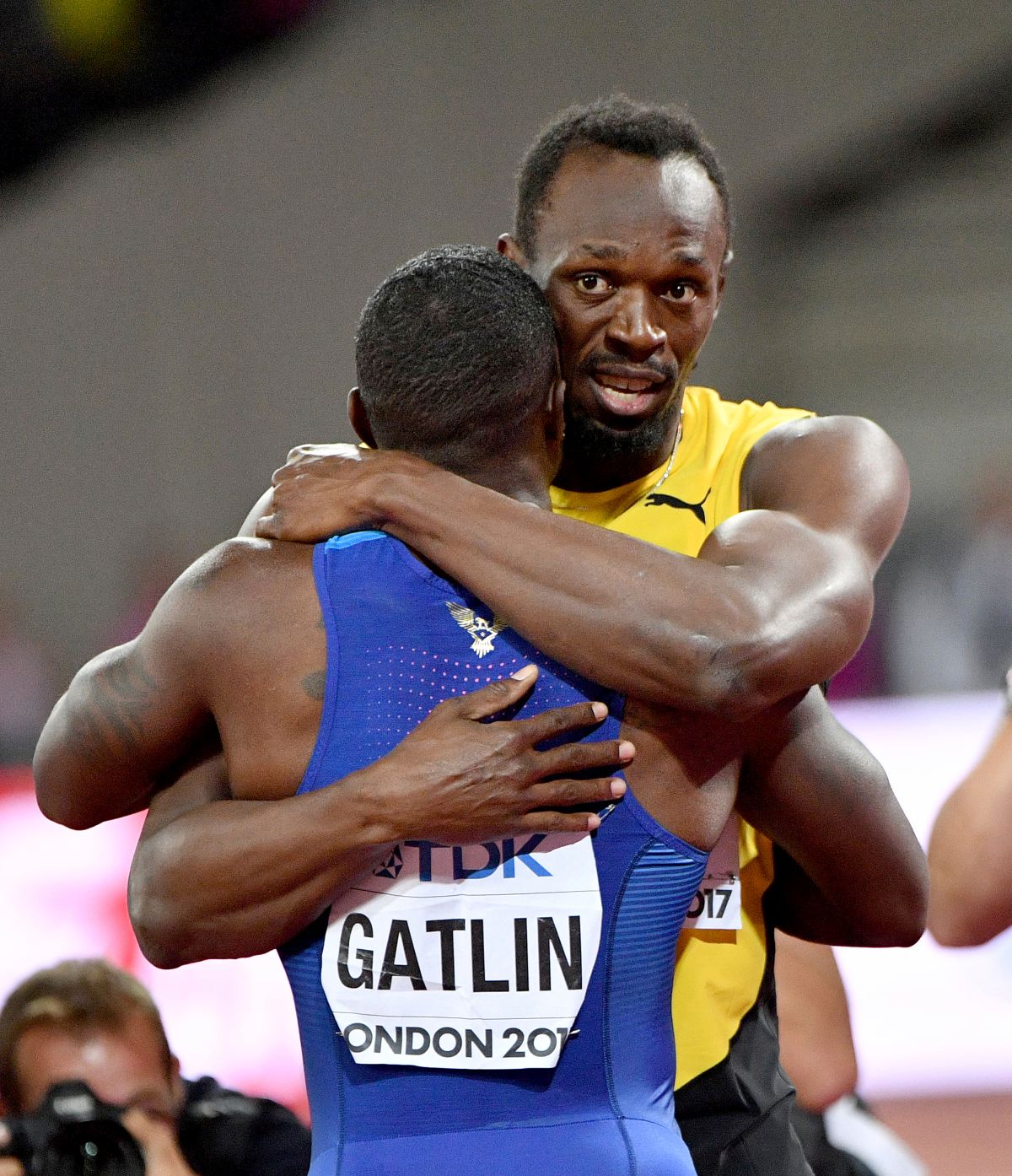 Usain Bolt敗給Justin Gatlin，僅獲得第3名。（圖／美聯社／達志影像）