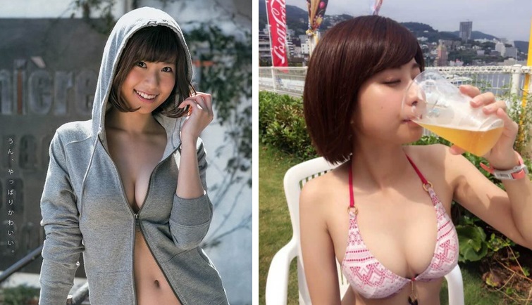 ▲「酒空版雅婷」天野麻菜身材傲人。（合成圖／翻攝自批踢踢 , 2017.08.03）