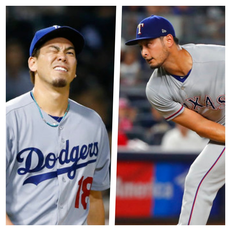 前田健太感受到達比修有（右）加盟的壓力。（圖／美聯社／達志影像）