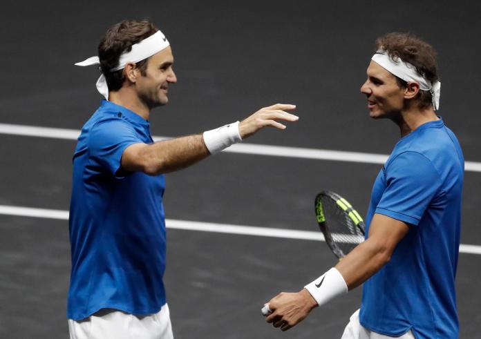 ▲Roger Federer和Rafael Nadal在拉沃盃合作雙打。（圖／美聯社／達志影像）
