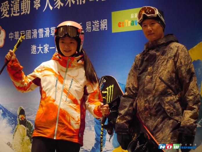 ▲台灣滑雪好手黃沛蓁、林俊翔推廣滑雪運動。（圖／記者吳政紘攝）