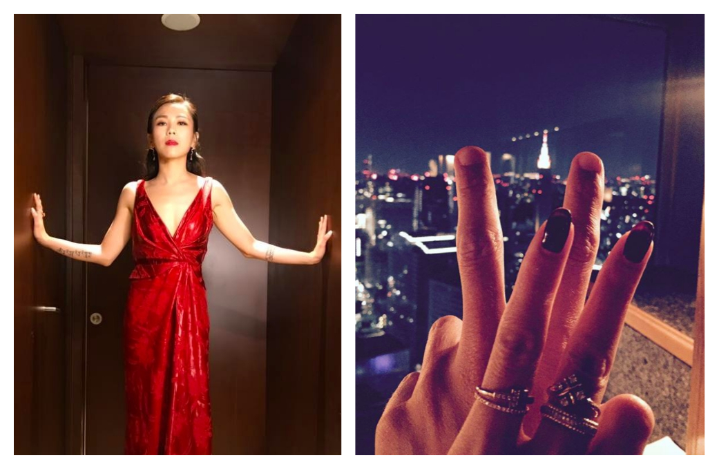 ▲蔡健雅曬出兩個人比出「YA」手勢交疊的照片，疑似復合外國籍男友。（圖／翻攝自臉書、IG , 2017.09.15）