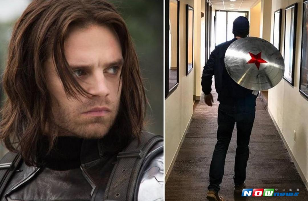 ▲賽巴斯汀在IG分享自己在《復仇者3》的最新武器盾牌，跟「美國隊長」的盾牌極其相似。（圖／翻攝賽巴斯汀IG，2017.09.12）