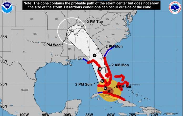 ▲艾瑪颶風於當地時間9日向美國佛羅里達州逼近。（圖／翻攝自nhc.noaa.gov）