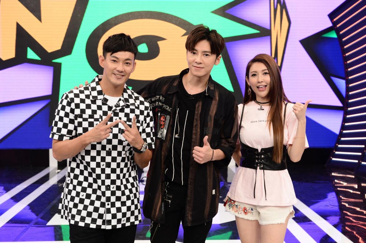 ▲李國毅（中）上威廉（左）、愷樂節目宣傳新戲。（圖／八大提供，2017.09.08）