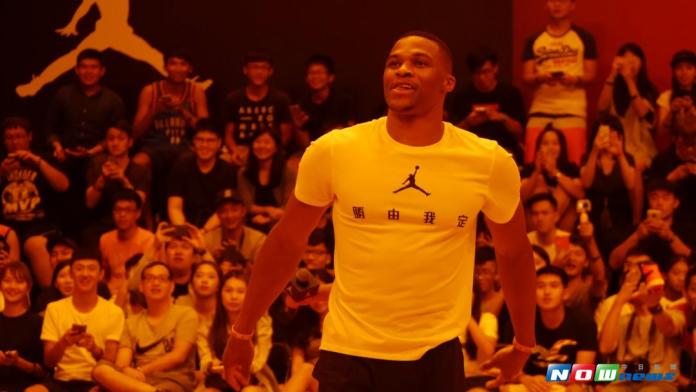 ▲Russell Westbrook抵台參加活動。（圖／吳政紘攝）