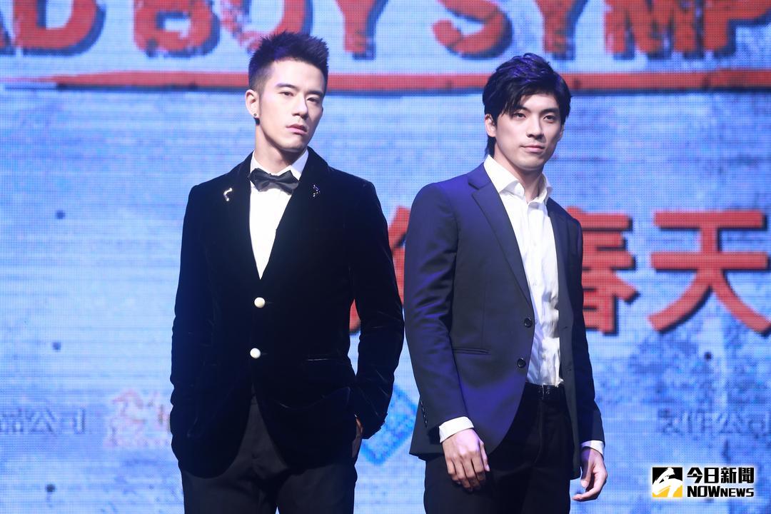 ▲JR紀言愷（左）和林哲熹在片中被導演磨戲磨到不行。（圖／記者葉政勳攝 , 2017.10.1９）