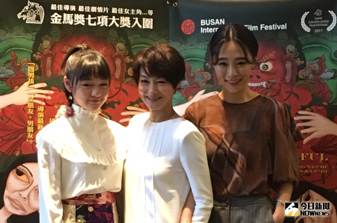 ▲（左起）文淇、惠英紅、吳可熙一起出席釜山影展。（圖／双喜，2017.10.15）