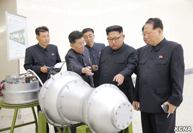 ▲北韓宣稱發展出可安裝在洲際彈道飛彈\\(ICBM\\)上的氫彈。（圖／翻攝自朝鮮中央社 ）